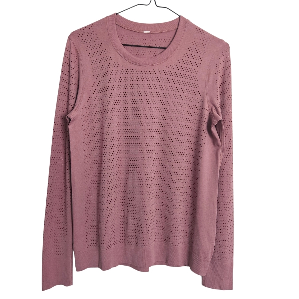 Lululemon Breeze By Long Sleeve Quad Quicksand Top Size 8